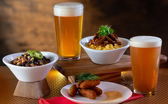 Food and beverage options at the All American Wing Booth