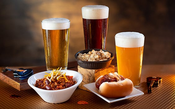Food and beverage options at the Pub Grub Booth