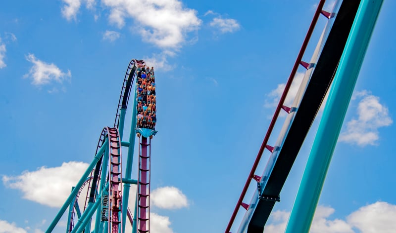 Pass Members enjoying the Mako Rollercoaster at SeaWorld Orlando.