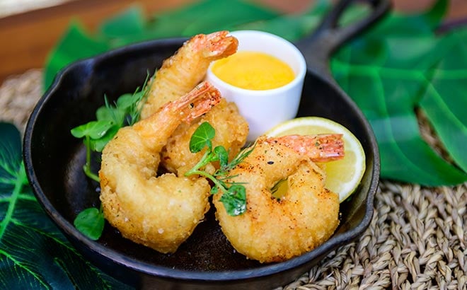 Giant Tempura Prawns available during SeaWorld Seven Seas Food Festival