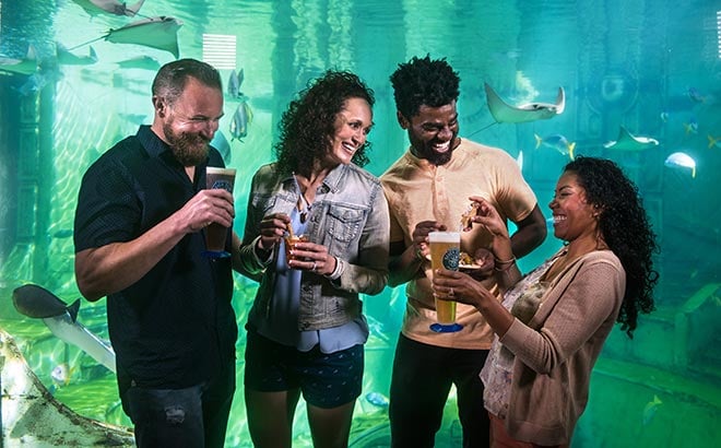 Adults enjoying SeaWorld Seven Seas Food Festival