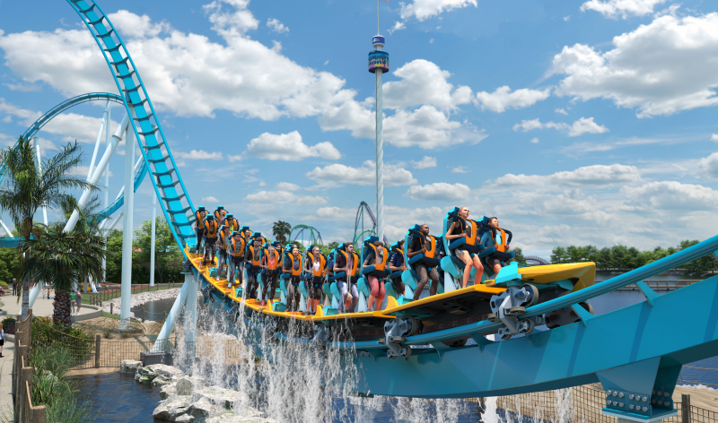 Pipeline the Surf coaster at SeaWorld Orlando.