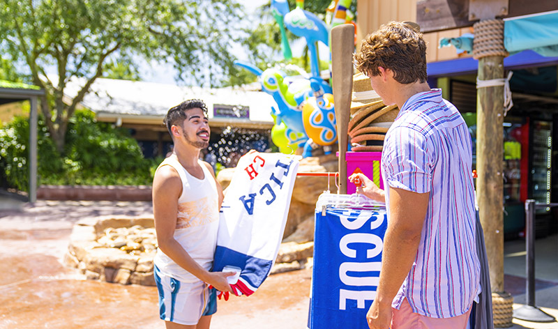 In park shopping at Aquatica Orlando