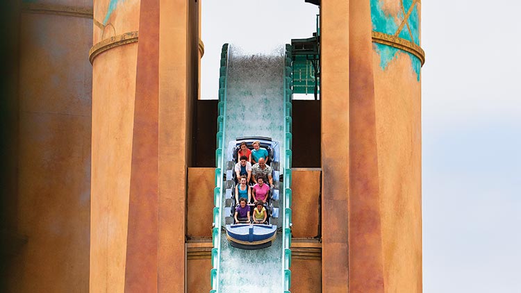 Journey to Atlantis water coaster at SeaWorld San Diego